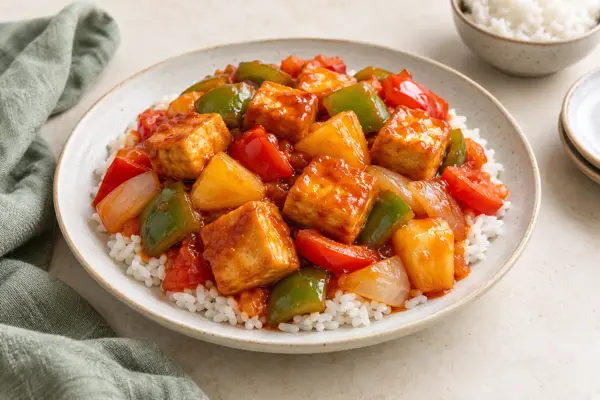 Sweet & Sour Tofu — AI-generated serving illustration