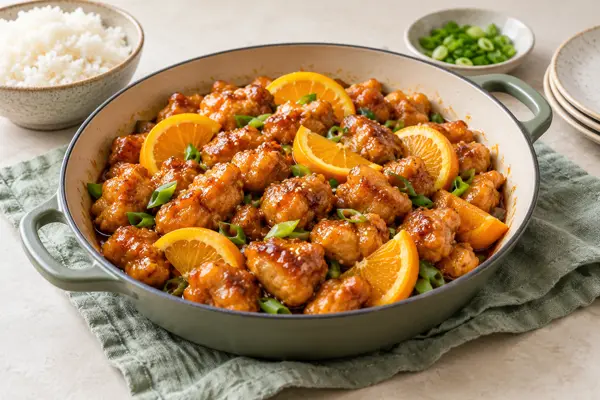 Orange Chicken Skillet — AI-generated serving illustration