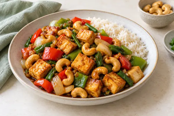 Cashew Tofu Stir-Fry — AI-generated serving illustration