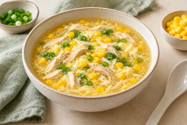 Chicken & Corn Soup — AI-generated serving illustration