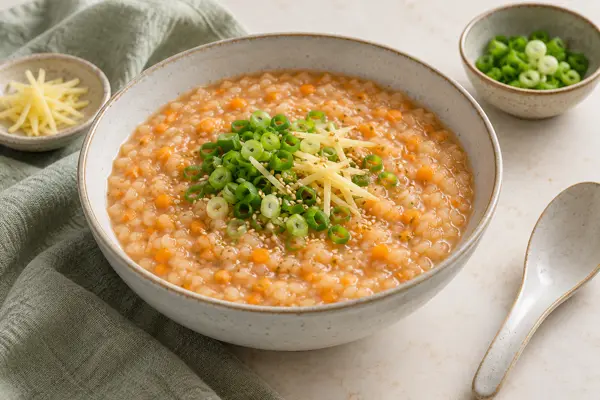 Red Lentil Congee — AI-generated serving illustration