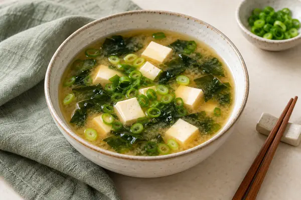 Miso Tofu Soup — AI-generated serving illustration