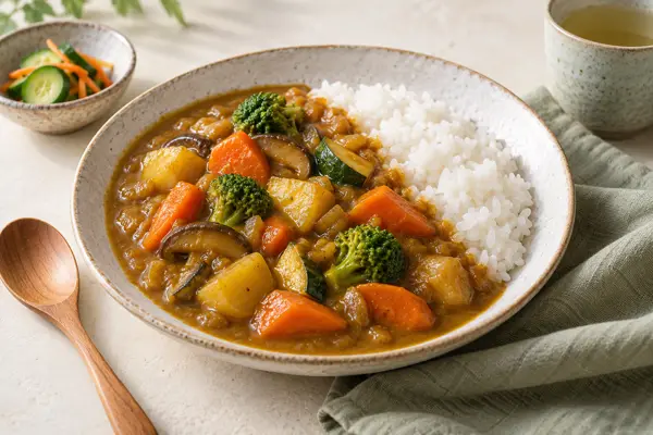 Vegetable Curry Rice — AI-generated serving illustration