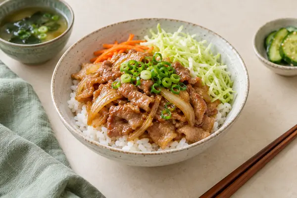 Ginger Pork Bowls — AI-generated serving illustration