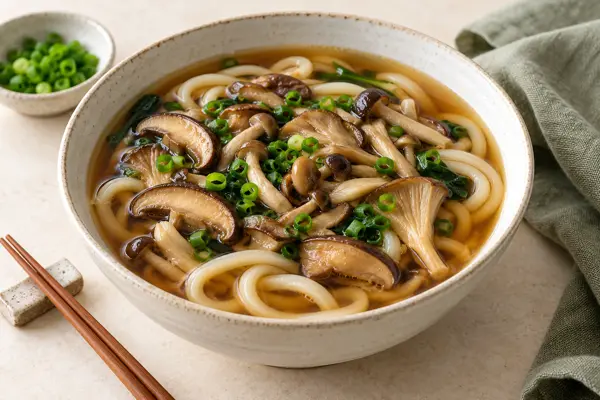 Mushroom Udon Soup — AI-generated serving illustration