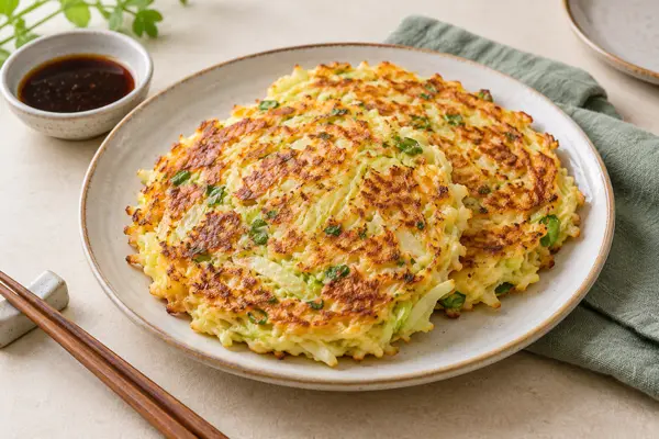 Cabbage Egg Pancakes — AI-generated serving illustration