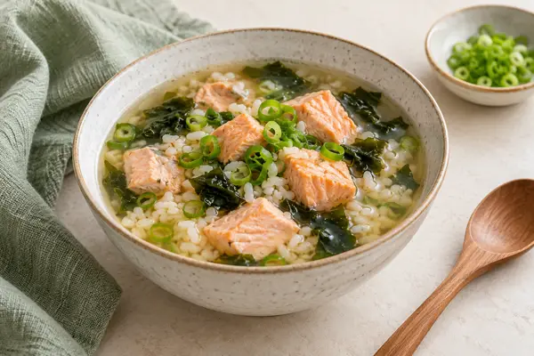 Salmon Rice Soup — AI-generated serving illustration