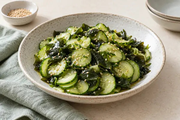 Cucumber Wakame Salad — AI-generated serving illustration