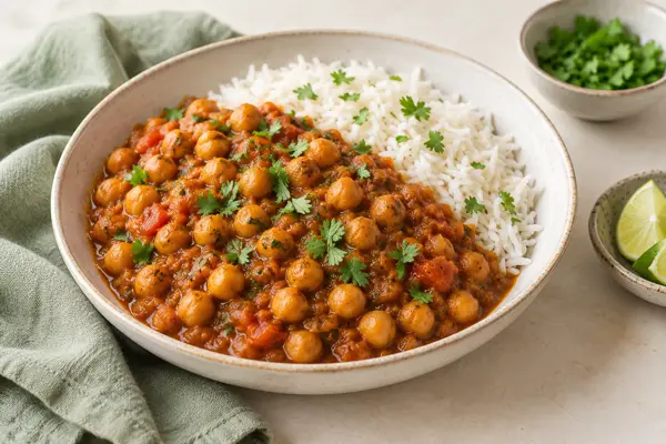 Chickpea Chana Masala — AI-generated serving illustration
