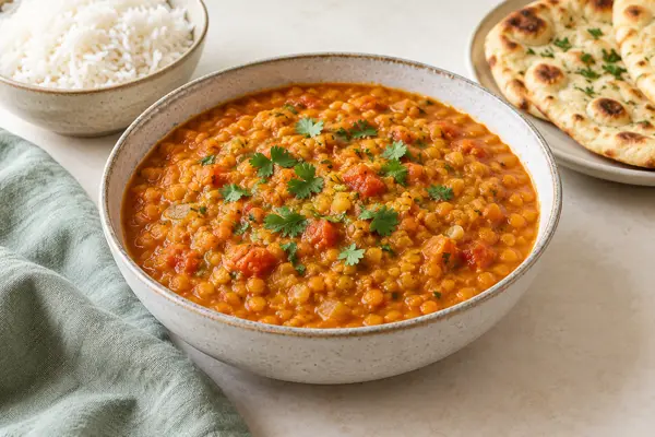 Red Lentil Dal — AI-generated serving illustration