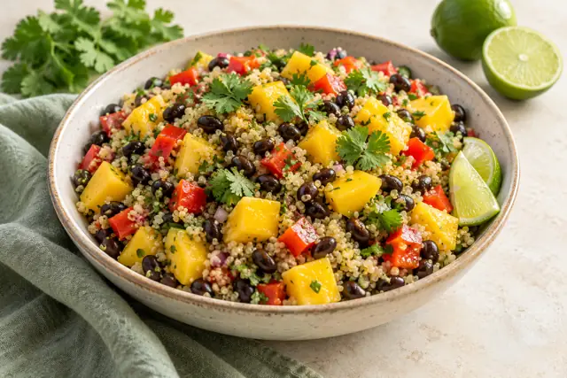 Serving illustration: Mango Black Bean Quinoa Salad
