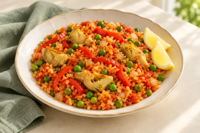 Serving illustration: Vegetable rice skillet
