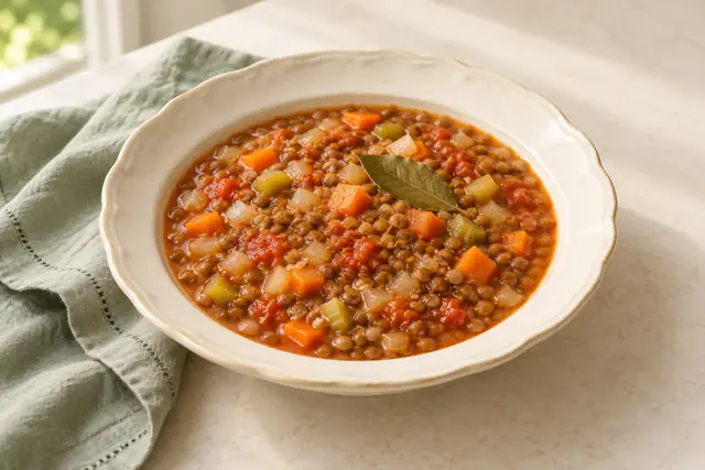 Serving illustration: Lentil & vegetable stew
