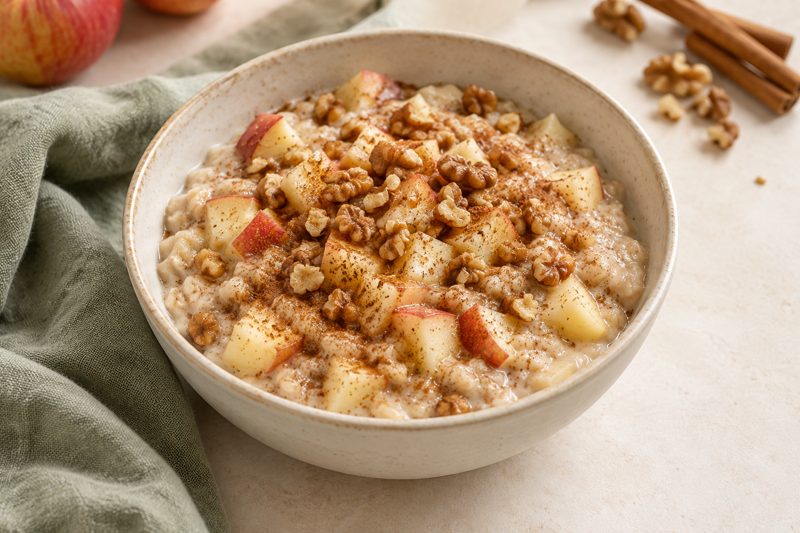 Serving illustration: Apple–Cinnamon Breakfast Oats