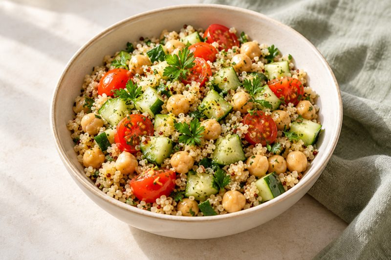 Serving illustration: Lemon Chickpea Quinoa Bowls