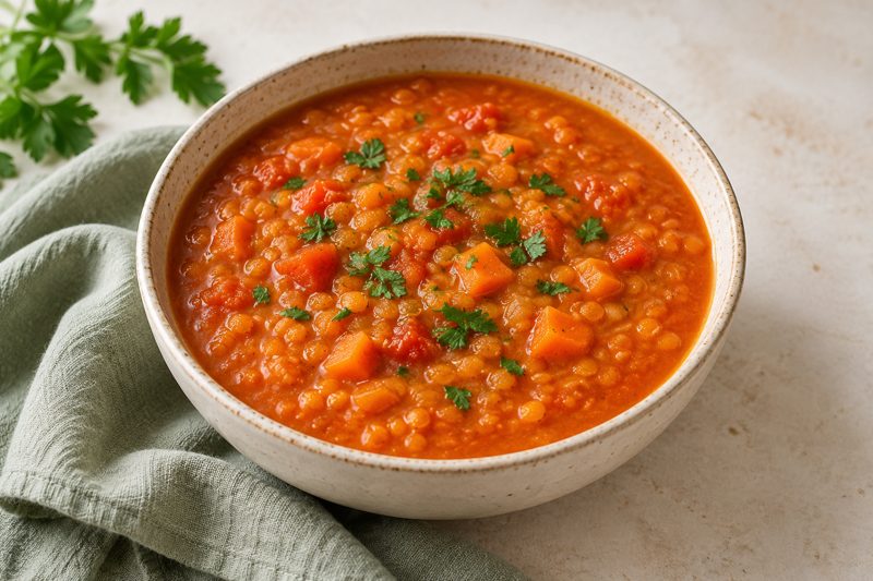 Serving illustration: Red Lentil Tomato Soup