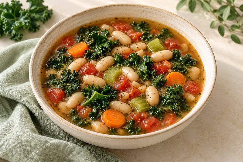 Serving illustration: White Bean Kale Soup
