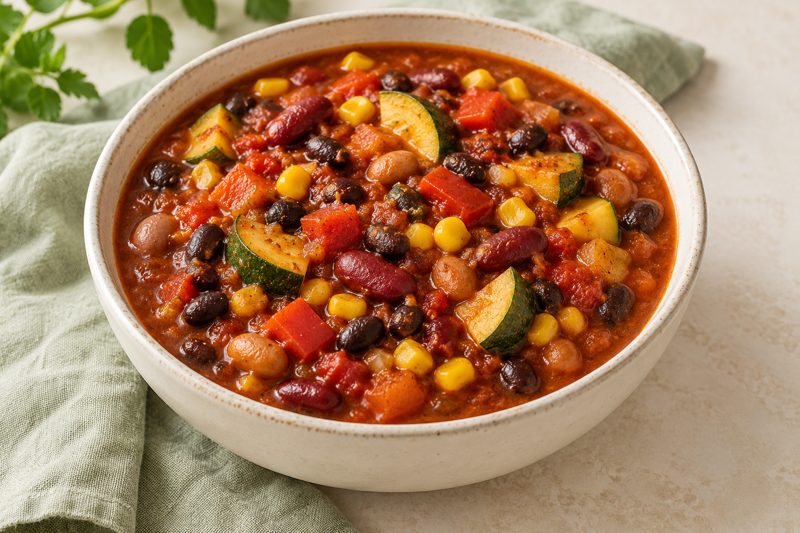 Serving illustration: Three-Bean Vegetable Chili