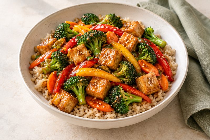 Serving illustration: Sesame Ginger Tofu Stir-Fry